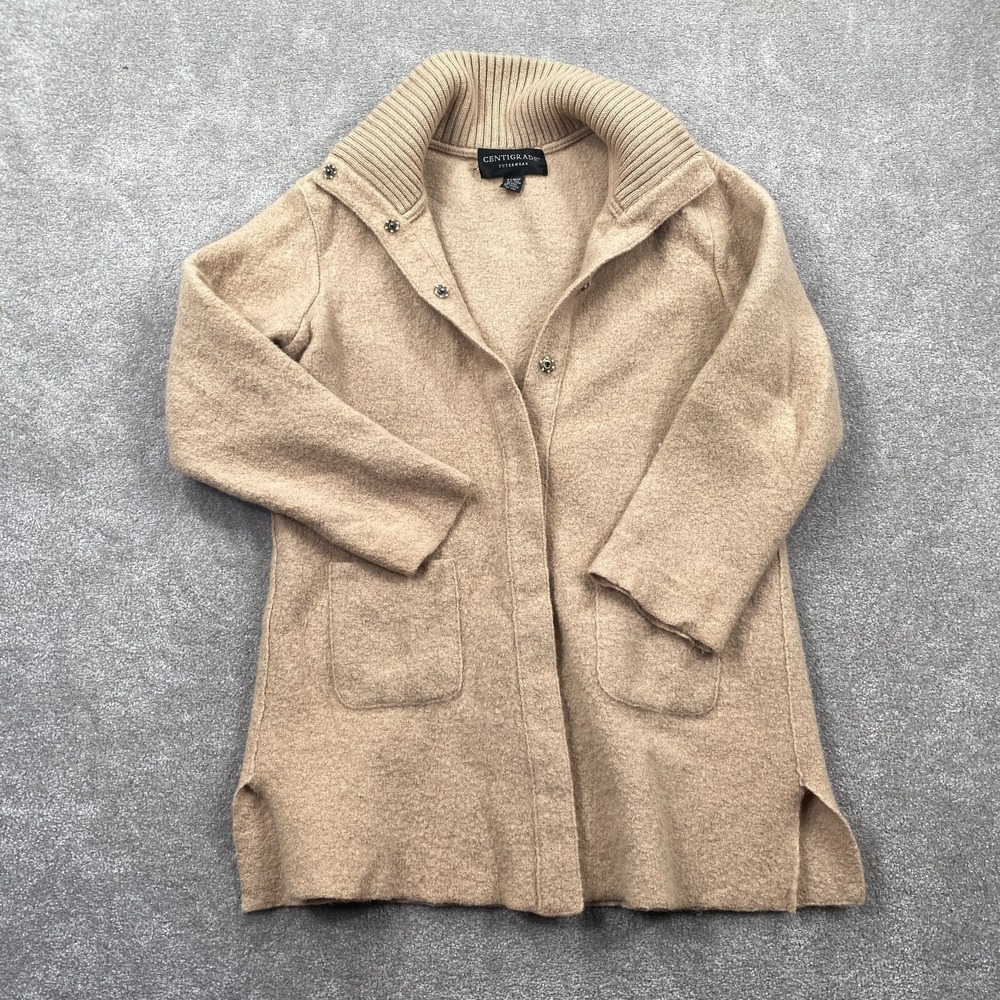 Centigrade Outwear Wool Cardigan Sweater Women's Size XL Beige Long Sleeves
